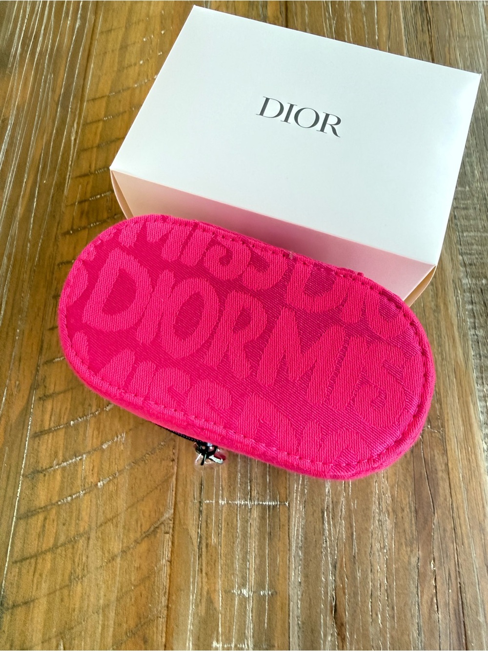 Dior Hot Pink Logo Jacquard Vanity Case - Picture 3 of 4